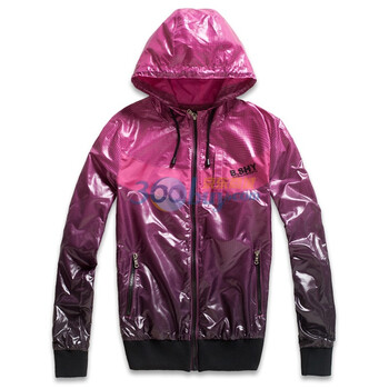 MBSKY蓝色天空女款满地花吊染撞色拉链薄夹克0613110 洋红 (品红 玫瑰红) 48