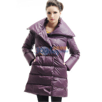 百普拉姿BIOPLAZM2011新款冬装厚外套女装羽绒服新款女款修身加厚中长款 紫色 XL