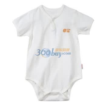 贝贝怡 新生儿纯棉夏装衣服三角哈衣/包屁衣婴儿连体衣 704 米白 90码