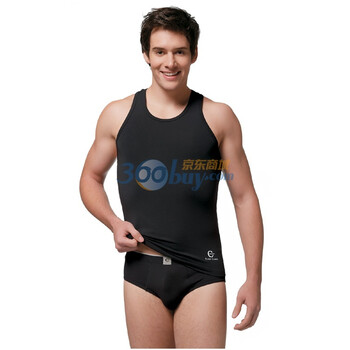 Hanes 恒达男式莫代尔氨纶背心BUM805A-美国专业内衣品牌-奥地利进口莫代尔纤维 黑色 XXL超大号