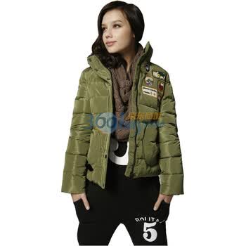 皮尔卡丹PierreCardin时尚运动款式女式高含量羽绒服pika09 橄榄绿 XL