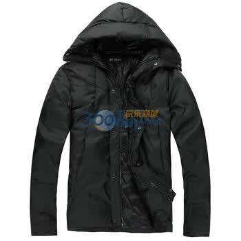 MR.ZERO 2011冬季新品 解构剪裁轻盈保暖 90%白鸭绒羽绒服 AEH0007 01 黑色 XXL