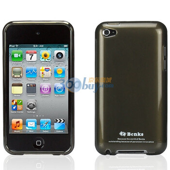 邦克仕（Benks）Magic Jelly移动数码产品专用保护壳（适用于苹果 Apple iPod touch 4透黑色）