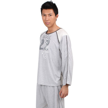 金丰田春秋长袖男士家居服套装1519 浅灰色 XXL