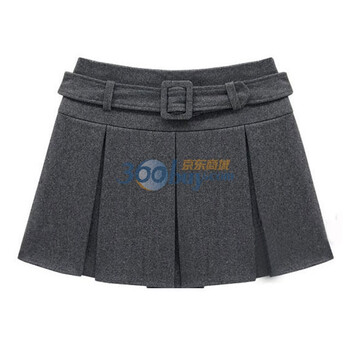 天空岛 韩国女装加厚毛呢大码半身百褶裙C11J189 灰色 XL