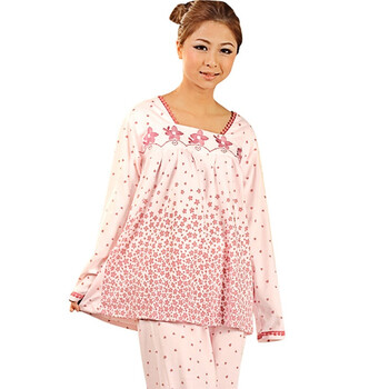 好家猫 韩版新款碎花小清新女士棉质家居服HJM227 淡紫色 XL