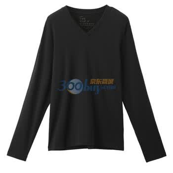 Giordano佐丹奴 T恤 男G-Warmer V领长袖T恤 01021604 黑色 M