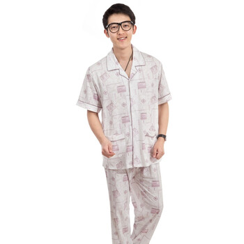 荻嘉茂 时尚舒适纯棉针织家居服套装 24119 豆沙色 XXL