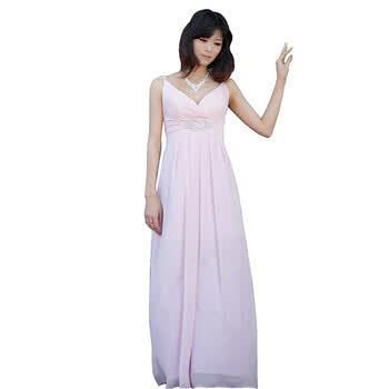珪瑾guijin新娘灵动女款浅粉色晚礼服宴会服lf1023 XL