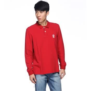 IZOD 2011新品纯棉翻领长袖标准男士polo衫 2061913106400 红色系 XXL(185/102A)
