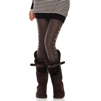 依迪菲 IDF 2011新款可爱桃心印花女式防寒打底裤FKS1407 8J灰色 XS(155/60A)
