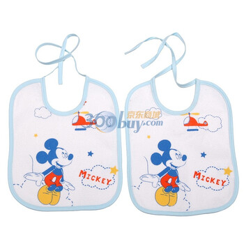 Disneybaby迪士尼宝宝星空系带口水巾*2（白底蓝边）10ZD-42Q5