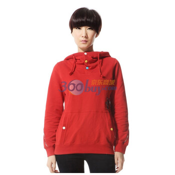 唐狮tonlion女装连帽贴布绣套头卫衣110321032005 红色 XXL