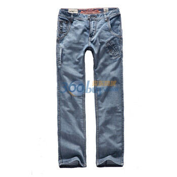 七匹狼SWJEANS休闲牛仔长裤171110403207 浅蓝 37