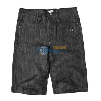 夏季新品 GXG 新款男士都市时尚个性水洗修身休闲牛仔短裤#91105975 黑色 XL