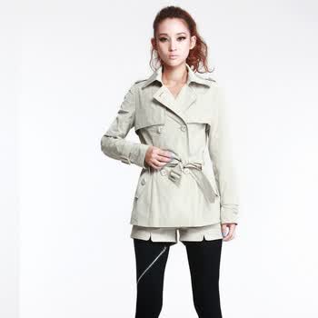 维克莱尔 VLoyal 新款新品秋装女装韩版修身风衣女外套 VI-21201 灰色 L