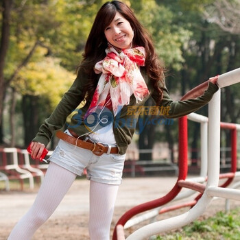 乐为围巾夏秋女士薄款羊毛花朵超长围巾丝巾L11FC104 红色
