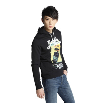 jackjones/杰克琼斯纯棉带帽套头针织卫衣I(黑)|211102011010 XXXL