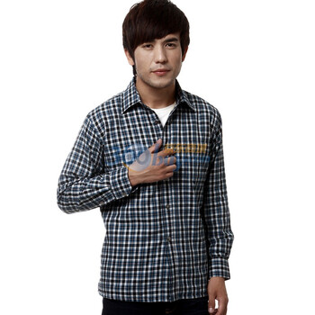 edc of givensi 男士 商务休闲加厚加绒保暖衬衫 15款 蓝色7309 L