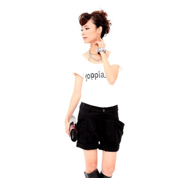 音曲女装 秋冬新品 时尚短袖T恤 ECQZT3055 白色 XL