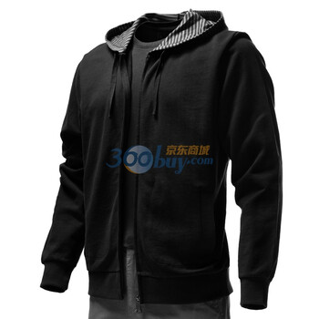 Giordano/佐丹奴外套男装时尚横间帽开胸卫衣01670544 黑色 XL