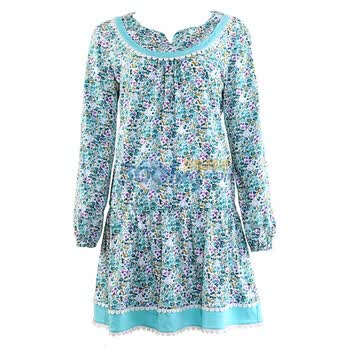 OLENO奥丽侬专柜正品 甜美碎花针织棉睡裙 OJQ6149 天蓝色 XL