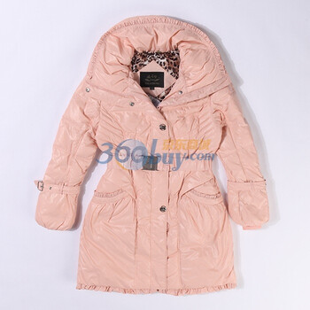 波司登羽绒服 女花边翻领修身 中长款 BR1878 卡其色 185/104A(XXXL)