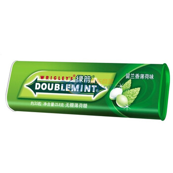 绿箭无糖薄荷糖留兰香薄荷口味35粒金属瓶装23.8g