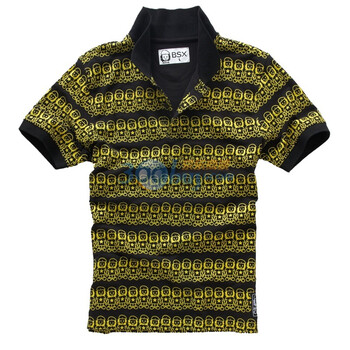Giordano佐丹奴BSX Polo 男个性MINI CHE印花珠地POLO 04011200 纯黑 XL