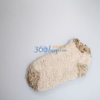 蕾娜丝 LENUS 个性袜头袜跟柔软粗毛巾设计 日系简洁短袜毛巾袜x99000 卡其色 均码