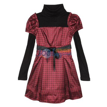 O.SA秋冬新品连衣裙格子连衣裙可爱裙子SL13064 深红色 XL