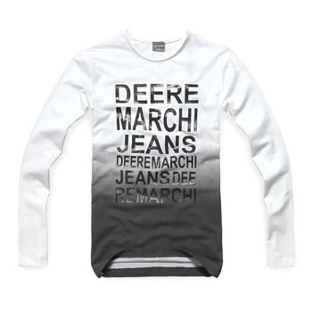 DEERE MARCHI迪尔马奇 新夏 LOGO印花男长袖T恤DM395 白色 XXL