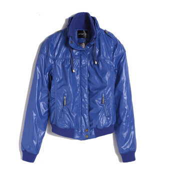 as安都*立领轻薄棉服外套*9158205 蓝色 L