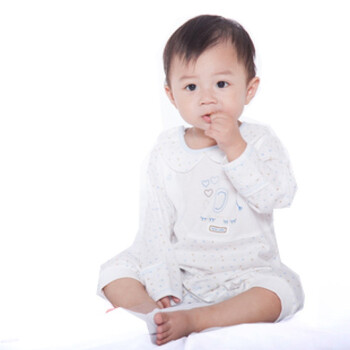 皇家宝贝新生儿哈衣爬服翻领连身衣R50118 蓝色 73