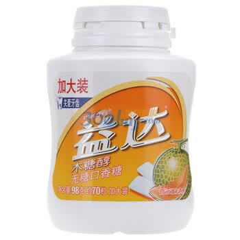 益达木糖醇无糖口香糖香浓蜜瓜味70粒瓶装98g