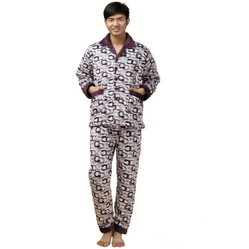 爱帝男士时尚夹棉睡衣/家居服6116302701 紫色 XXL