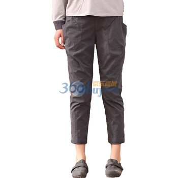 茵曼 INMAN 2012春装新款插袋纯棉显瘦小脚裤女休闲长裤821094036 灰色 XXL