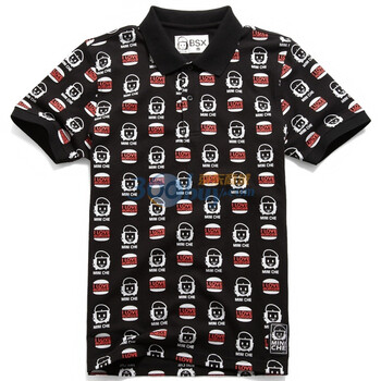 Giordano佐丹奴BSX Polo 男个性MINI CHE印花珠地POLO 04011200 黑色 XL