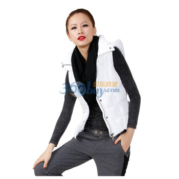 FRIEND ONE 冬装新品女装纯色羽绒马甲 FY114165 白色 L