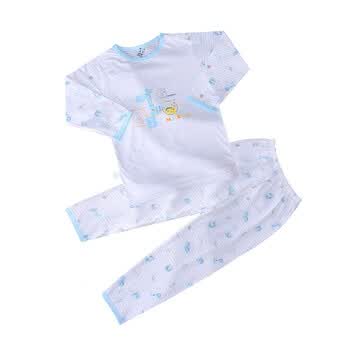 【小素材】春季新款儿童内衣 宝宝家居服套装 纯棉内衣套装2518 可爱黄 100