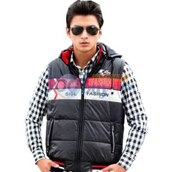 TUOYI2011秋冬新款时尚棉马甲背心男棉服袄保暖防寒服K119黑色XXXL
