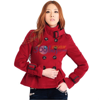 O.SA秋冬新品保暖外套大衣呢大衣女SD81001 红色 XL