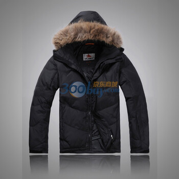 valianly 2011新款男款羽绒服貉子帽毛 防水防风透气保暖面料2189黑色54/XXL/185