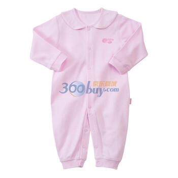 贝贝怡 BB131 婴儿内衣宝宝爬服 前开扣翻领哈衣 淡粉 86码