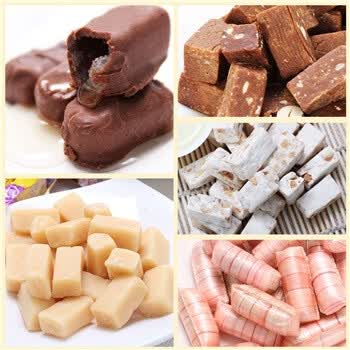 秋林 花生牛轧+酒心糖+奶糖+鲍玛糖+酥糖 400g*5 实惠套组