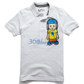 Giordano佐丹奴BSX Polo 男MINI CHE经典头像印花POLO 04011100 白色 L