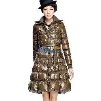 七格格 OTHERMIX 显瘦剪裁长款女羽绒服12V40032 军绿色 XL