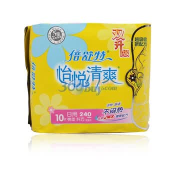 倍舒特 怡悦清爽 纤巧日用 卫生巾240mm/10片 QS14010