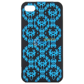 乐歌（Loctek）PHC411-BLU iphone4/4s镭雕祥云花纹图案超薄保护背壳 蓝色（适用于iphone4/iphone4s）