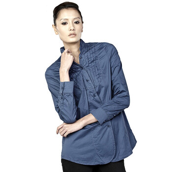 MO&Co.摩安珂 moco 常规款立领长袖衬衫M94SHT08 81南极蓝 M